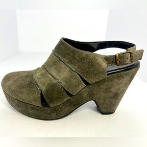 CORDANI Gray Suede Laser Cutout Platform Slingback Shoes Women's Size 7.5US/E38
